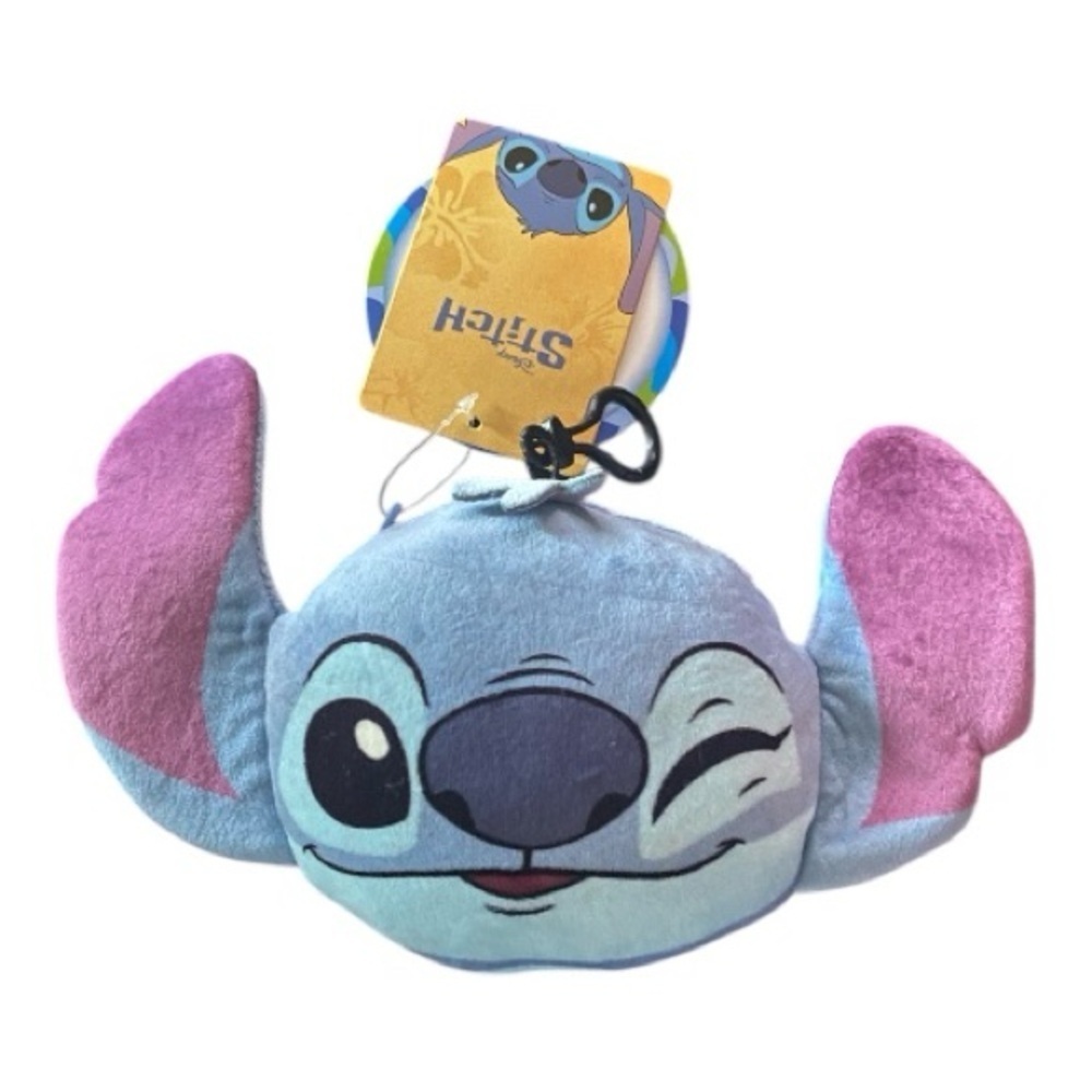 NWT-DISNEY-STITCH PLUSH COIN BAG WITH CLIP